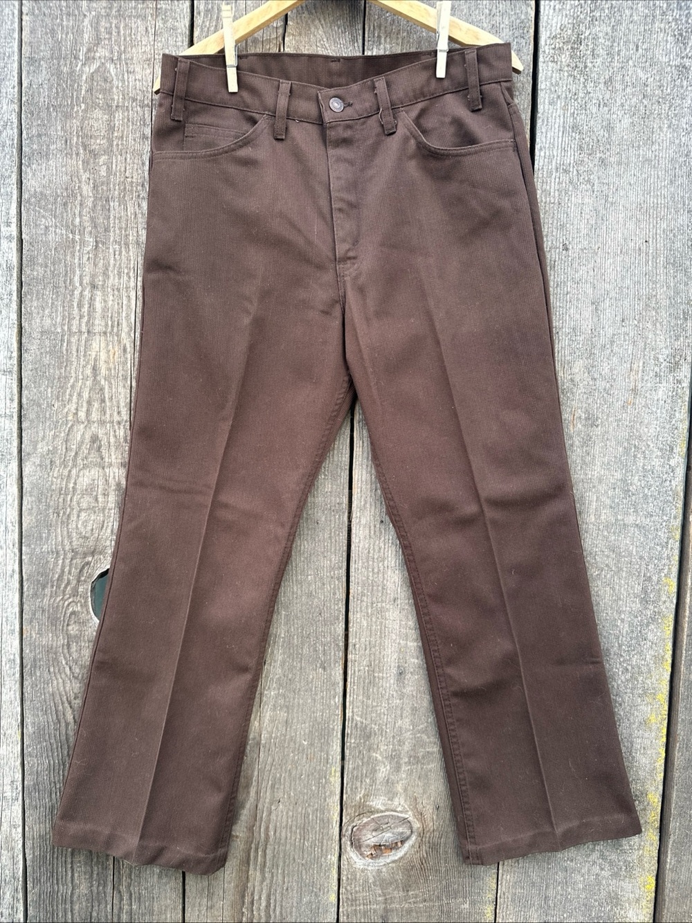 Vintage Levi's Sta-Prest Brown Straight Leg Pants 34 x 29 (32 x 27)